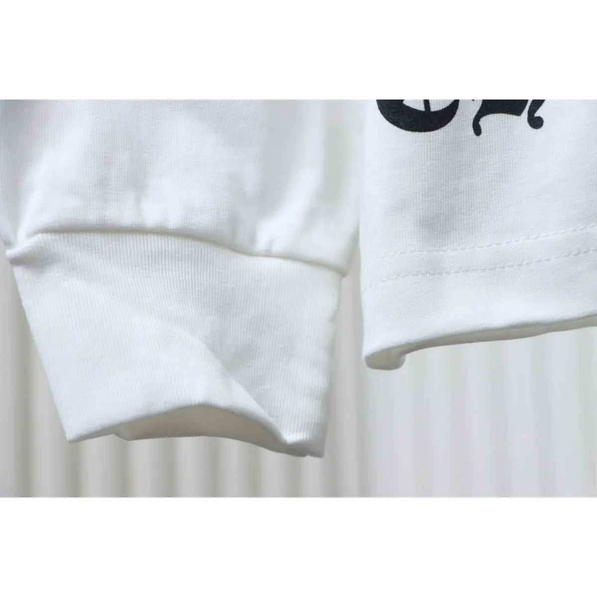 CHRM HRTS Blue Horseshoe Cross Long Sleeve T Shirt White - Image 7