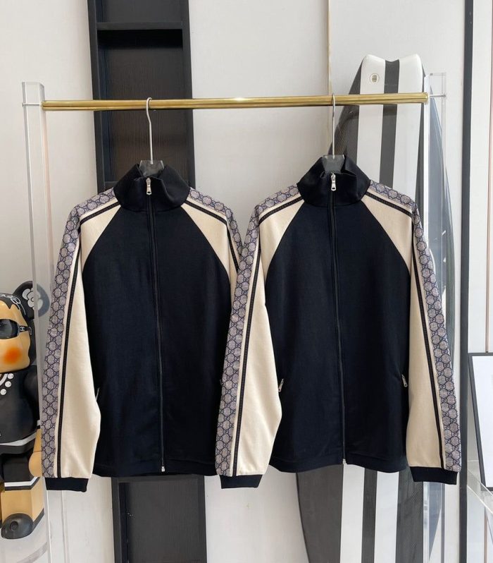 JACKET BLACK & STRIPES LOGO GREY
