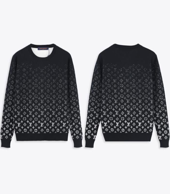 CREWNECK BLACK & WHITE FADED MONOGRAM