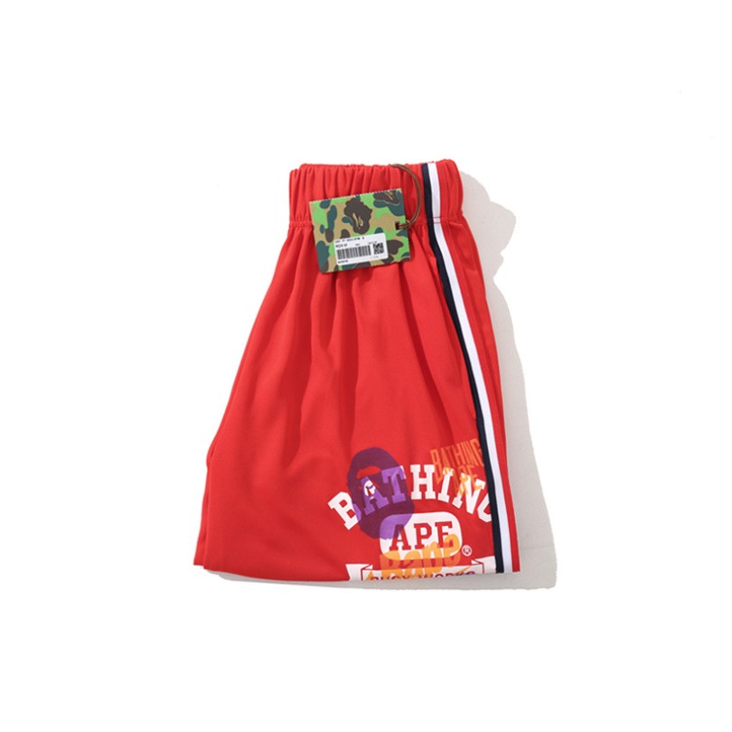 BP Shorts Busy Works Striped Trim Red - Image 2