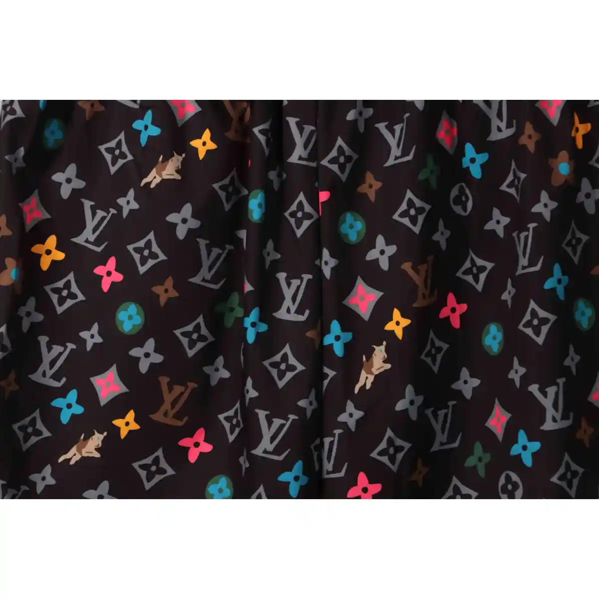 LV Multicolor Logo Jacquard Beach Shorts - Image 4