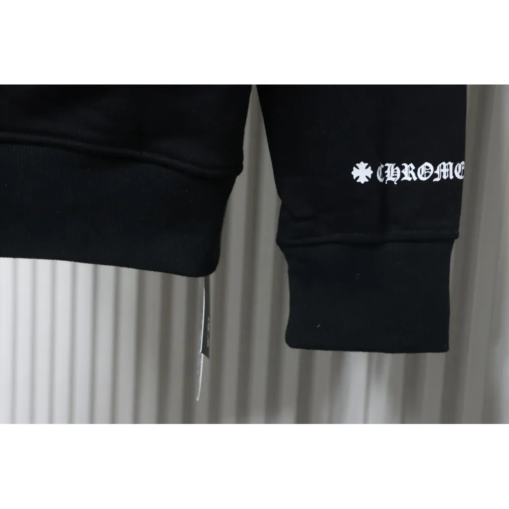 CHRM HRTS Cuff Sanskrit Print Zip-Up Hoodie Black - Image 4