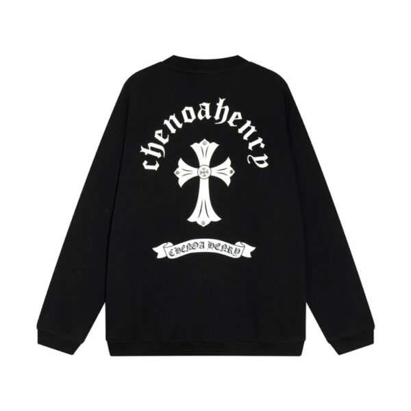 CHRM HRTS Sweatshirt Cross Print Black CH049 - Image 2