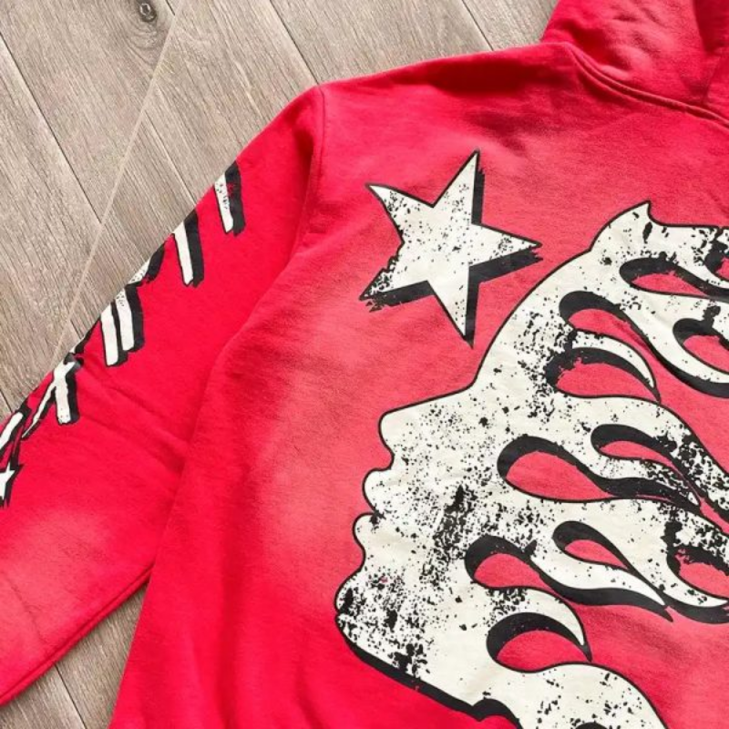 HLSTR Hoodie Records Hoodie Red - Image 5
