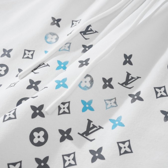 LV Shorts White Blue Monogram - Image 4