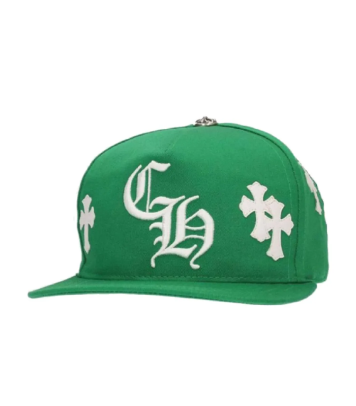CHRM HRTS Cross Patch Baseball Hat Green