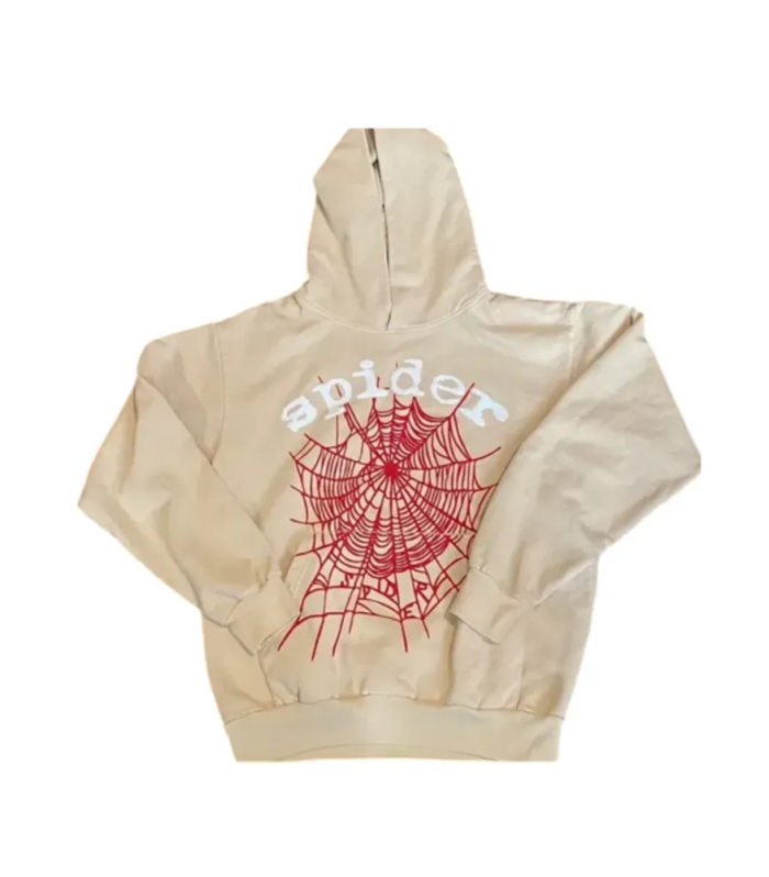 SPDR Spider Web Print Gothic Beige Hoodie