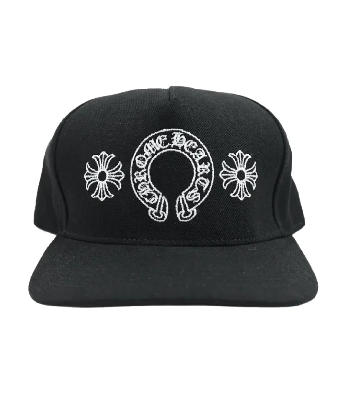 CHRM HRTS Horseshoe Denim Baseball Hat Black