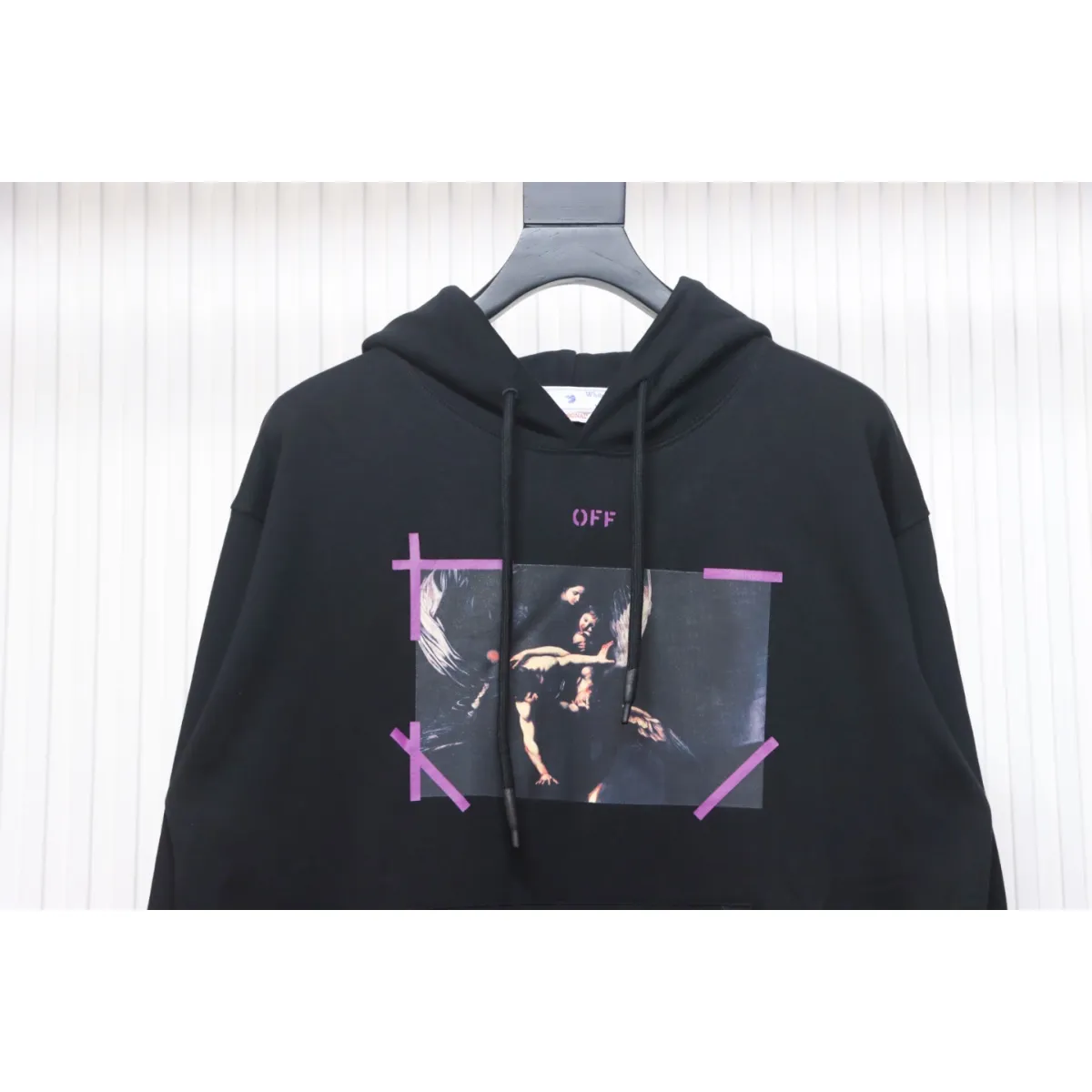OFF WHT Caravaggio Hoodie Black Purple - Image 4