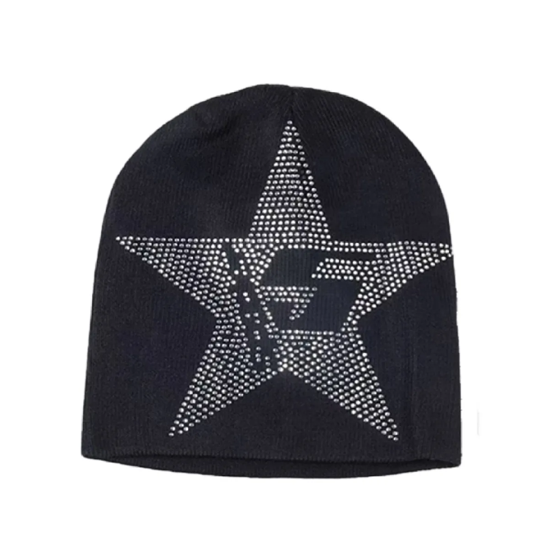SPDR Star Rhinestone Skully Black