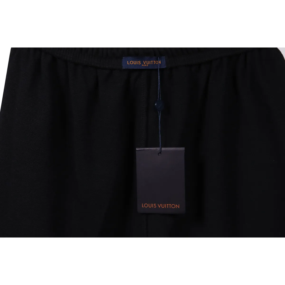 LV Floral Print Cotton Track Shorts Black - Image 6