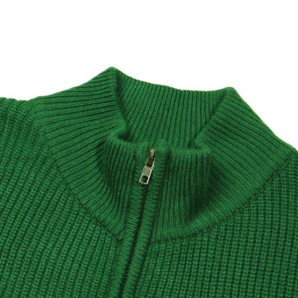 LV Sweater Green Knit Zip-Up - Image 3