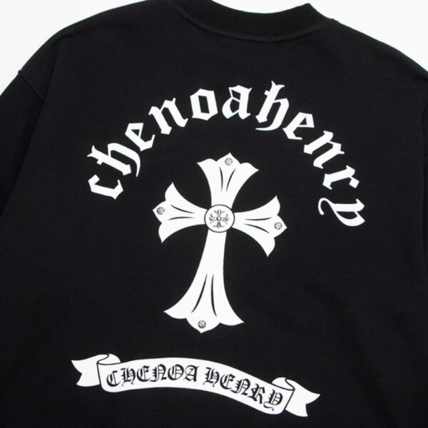 CHRM HRTS Sweatshirt Cross Print Black CH049 - Image 3