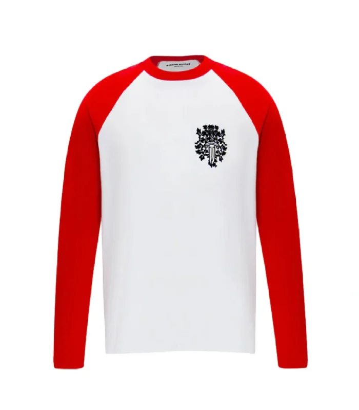 CHRM HRTS Dagger Baseball Shirt White Red