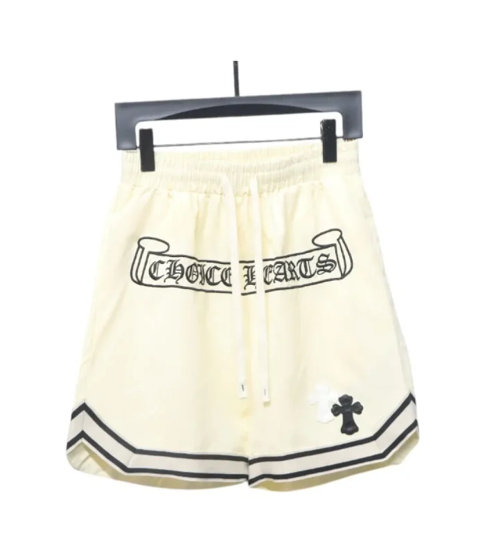 CHRM HRTS Sanskrit Embroidery Shorts Cream
