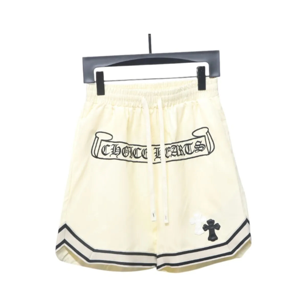 CHRM HRTS Sanskrit Embroidery Shorts Cream
