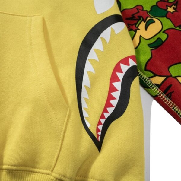 BP Hoodie Yellow Shark Camo Bape Full-Zip - Image 4