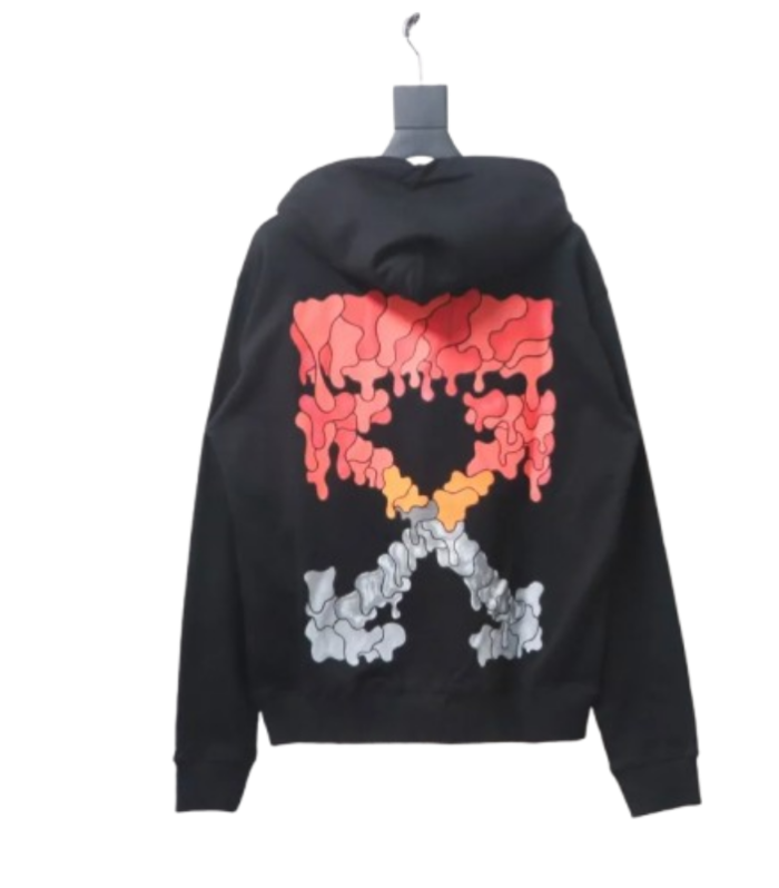 OFF WHT Arrow Print Hoodie Black Red