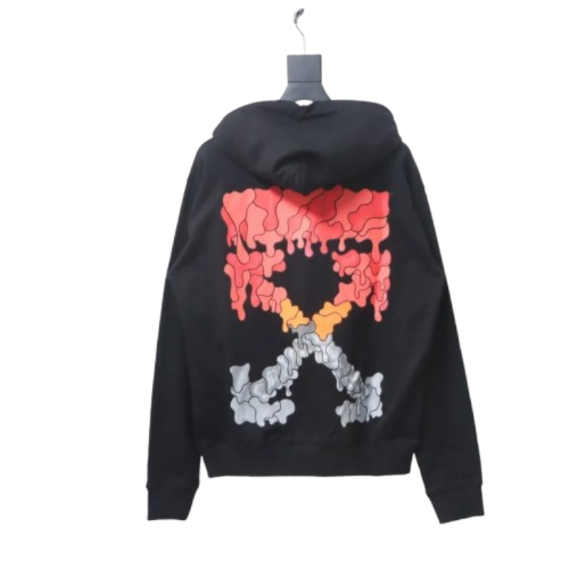 OFF WHT Arrow Print Hoodie Black Red