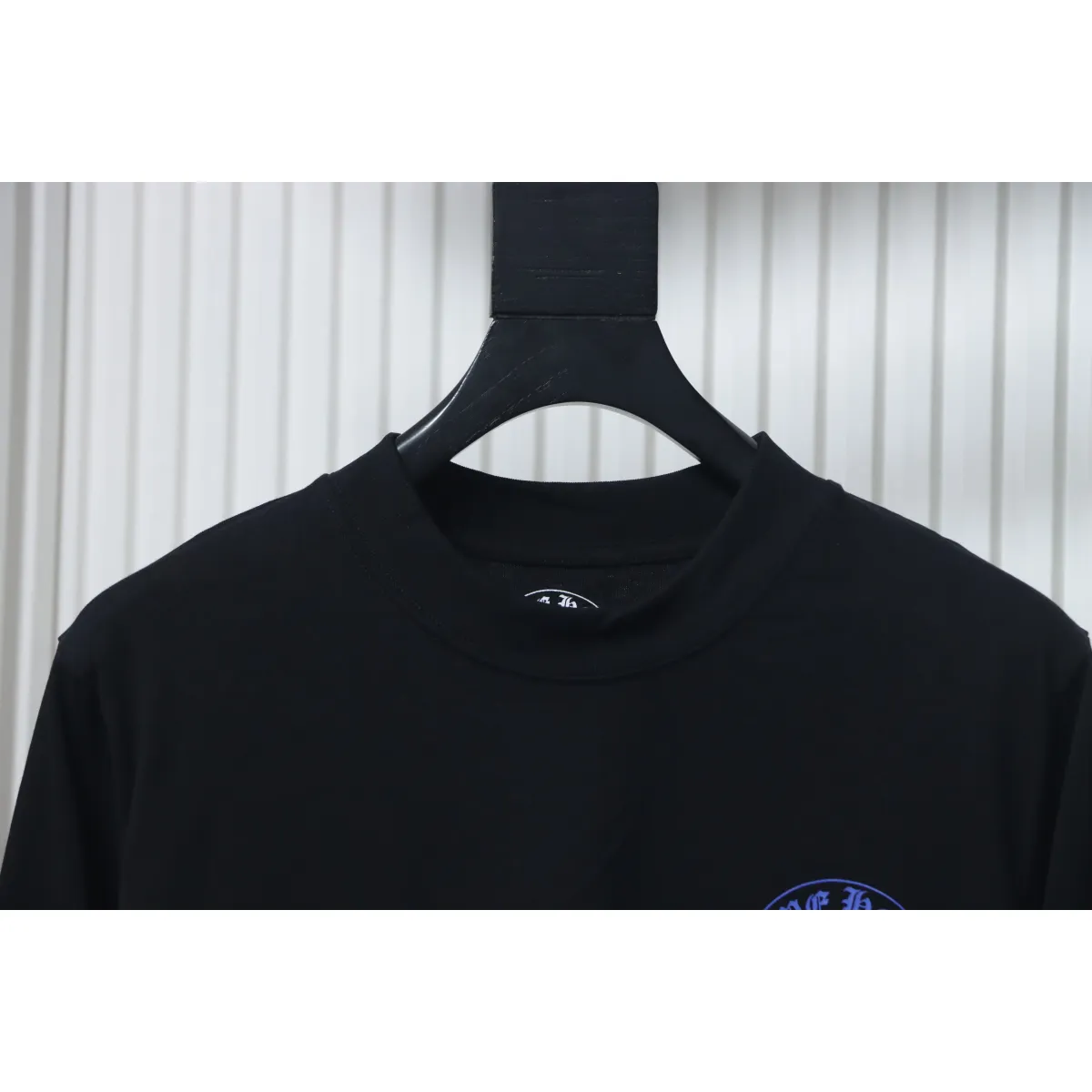 CHRM HRTS Blue Horseshoe Cross Long Sleeve T Shirt Black - Image 6