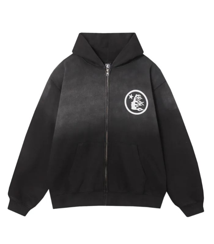 HLSTR Black Logo Full Zip Hoodie