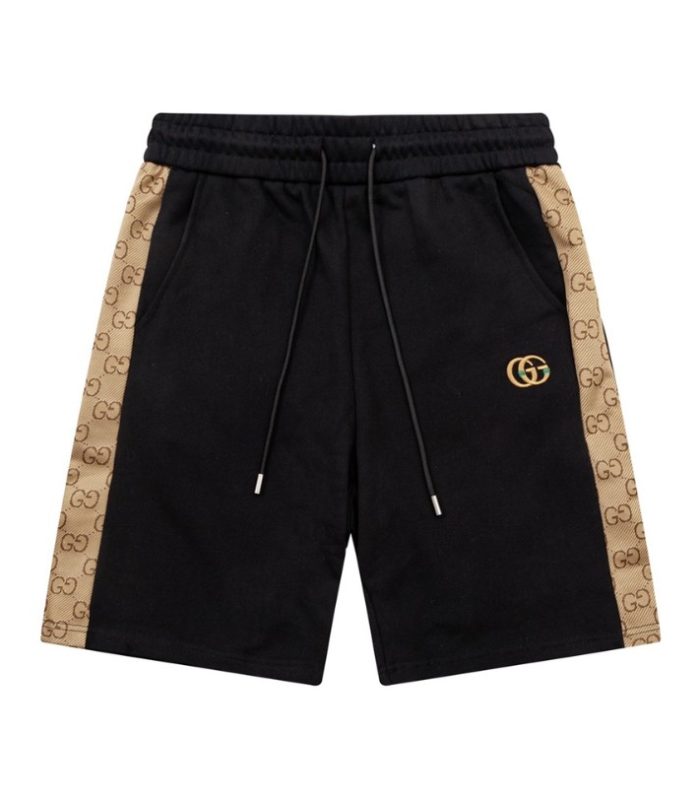 GG Shorts Black Monogram Side-Pocket
