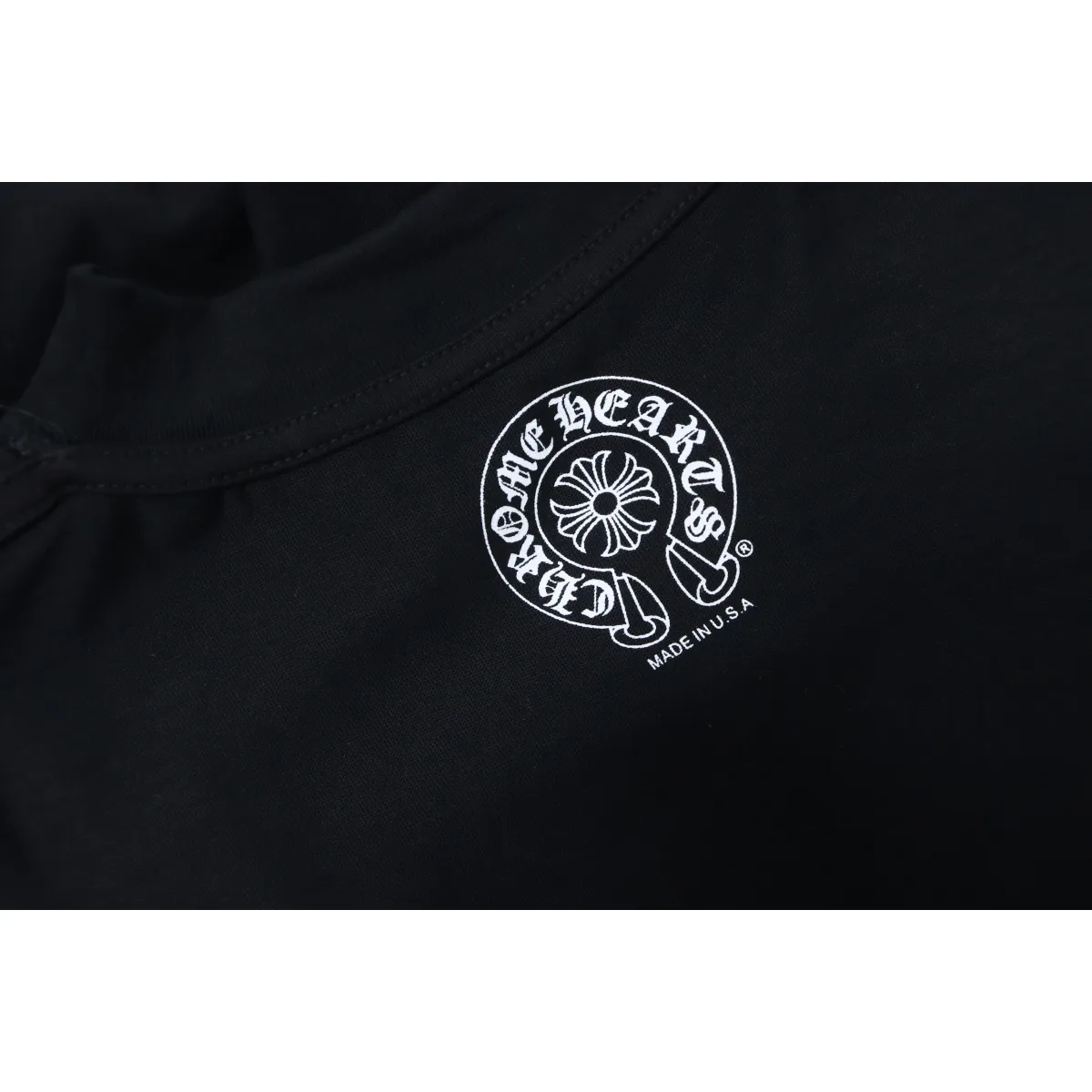 CHRM HRTS Blue Horseshoe Cross Long Sleeve T Shirt Black - Image 8