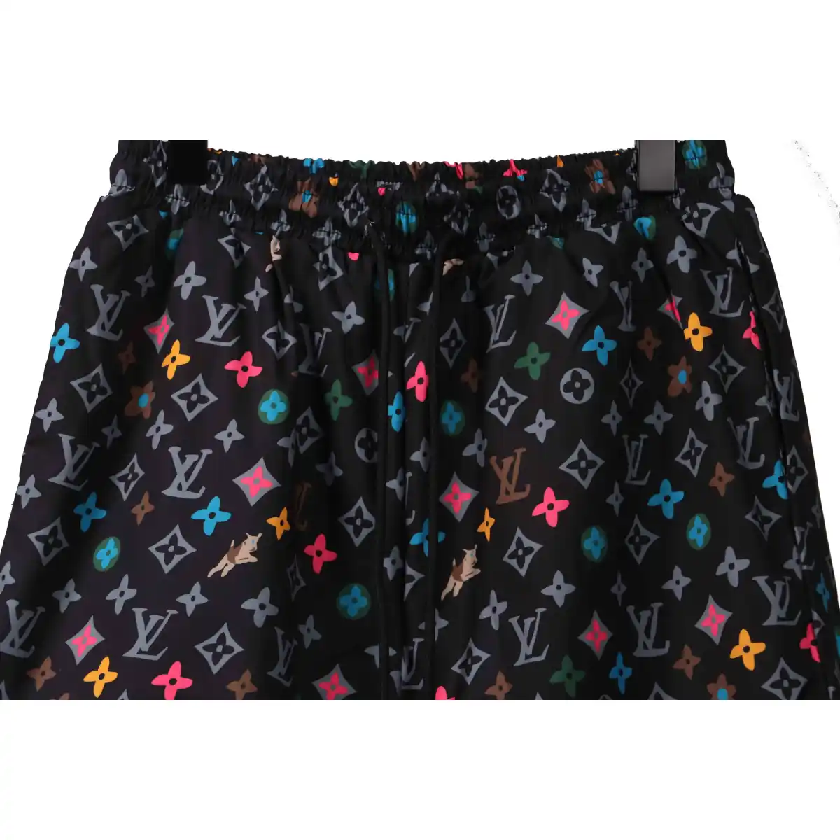 LV Multicolor Logo Jacquard Beach Shorts - Image 3