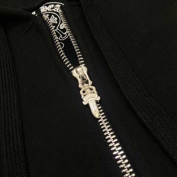 CHRM HRTS Hoodie Cross Zip Black CH064 - Image 7