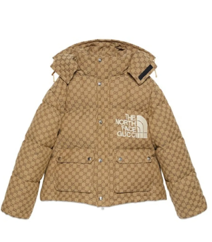 GG x TNF Print Jacket Beige/Ebony