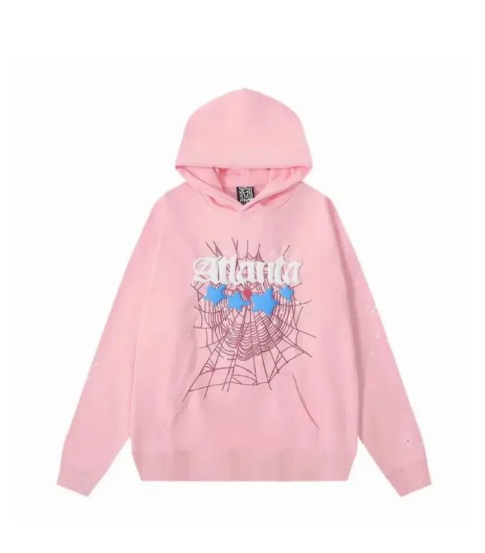 SPDR Spider Web Print Gothic Atlanta Hoodie Pink