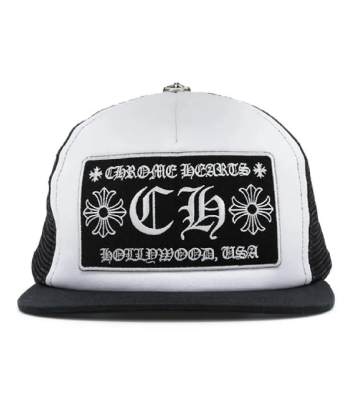 CHRM HRTS CH Hollywood Trucker Hat Black White