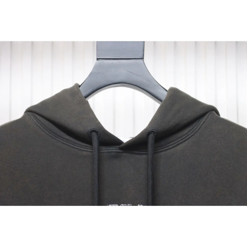OFF WHT Graphic Print Cotton Drawstring Hoodie - Image 3
