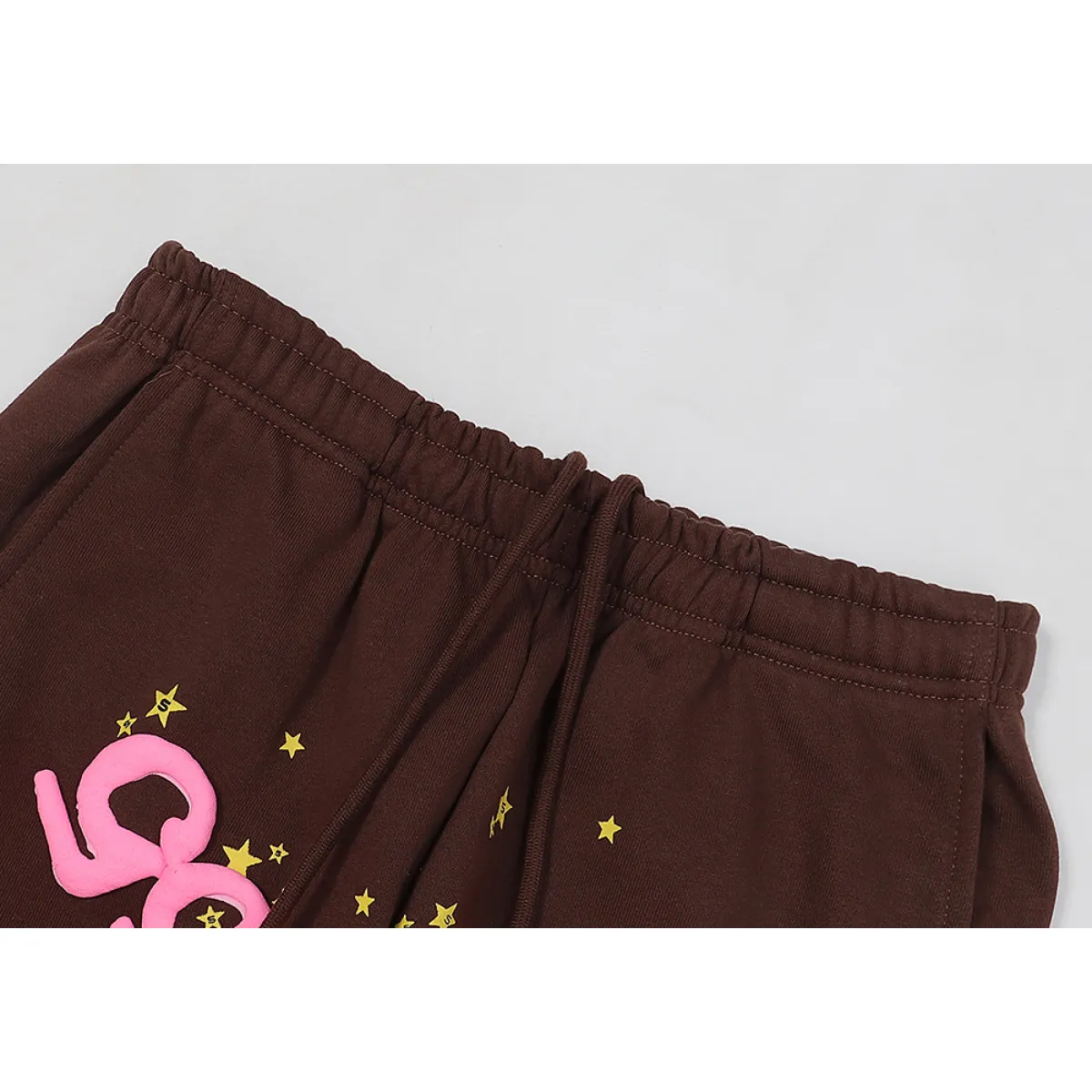 SPDR Angel Number Sweatpants Brown Black Drawstring - Image 3