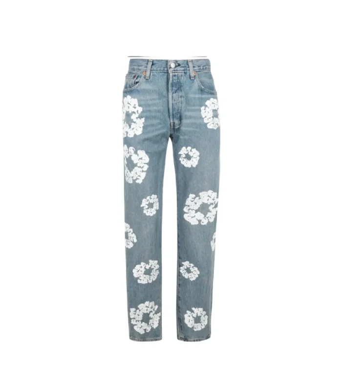 DT x LVS Wreath Print Straight-leg Jeans