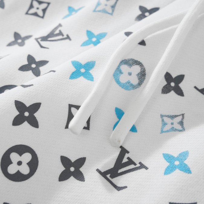 LV Shorts White Blue Monogram - Image 6