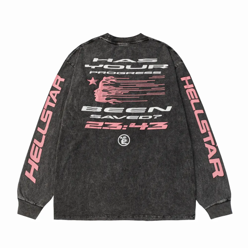 HLSTR Christ Long-Sleeve Washed Black T-Shirt - Image 2