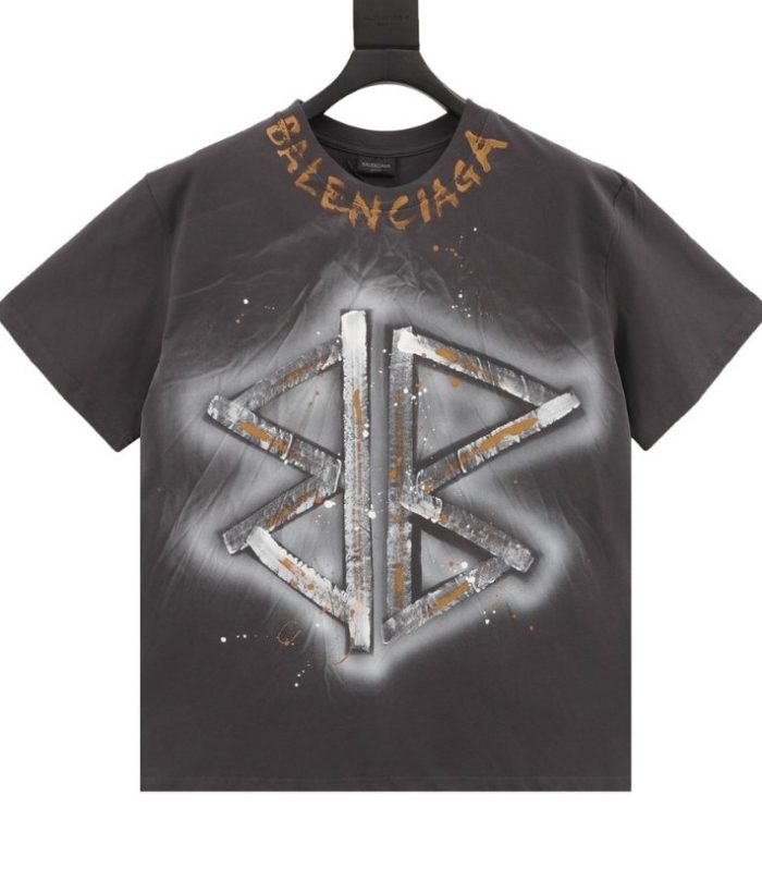BLNCG T-shirt BB Logo Spray Paint Black