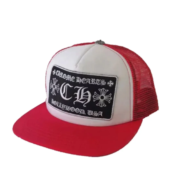 CHRM HRTS CH Hollywood Trucker Hat Red White