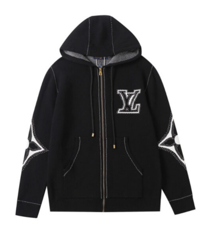 LV Hoodie Embroidered Zip