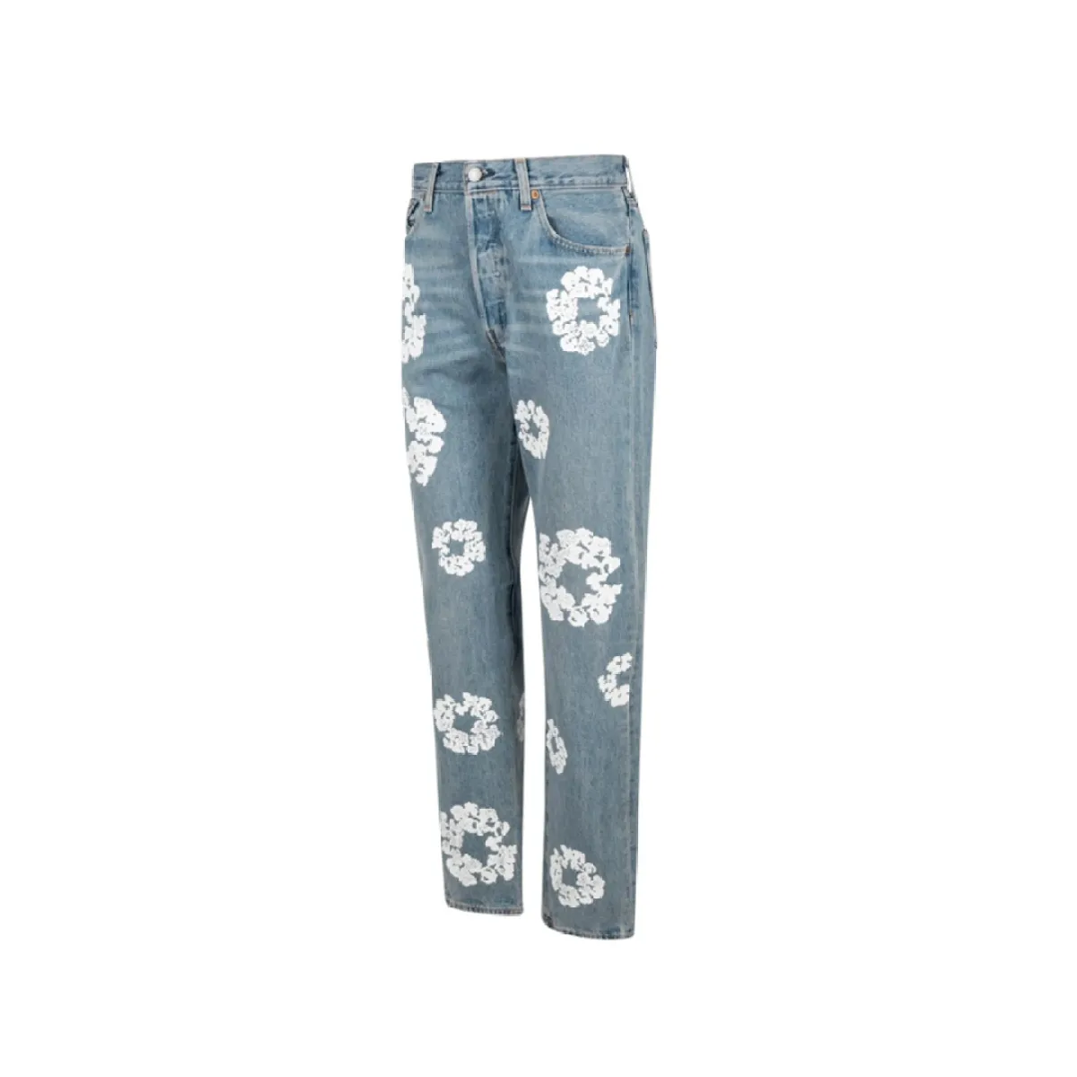 DT x LVS Wreath Print Straight-leg Jeans - Image 4
