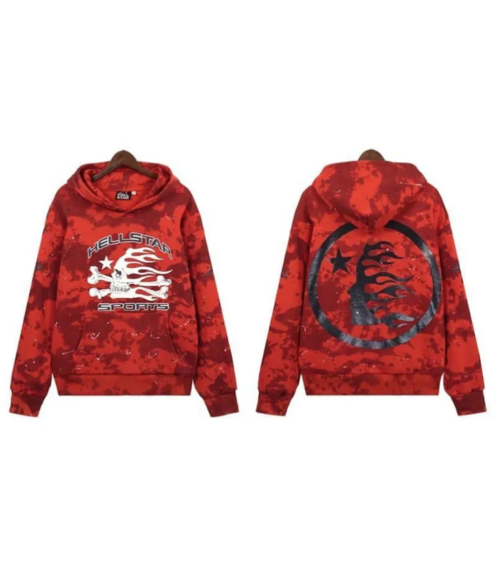 HLSTR Sports Tie-Dye Skull Hoodie Red