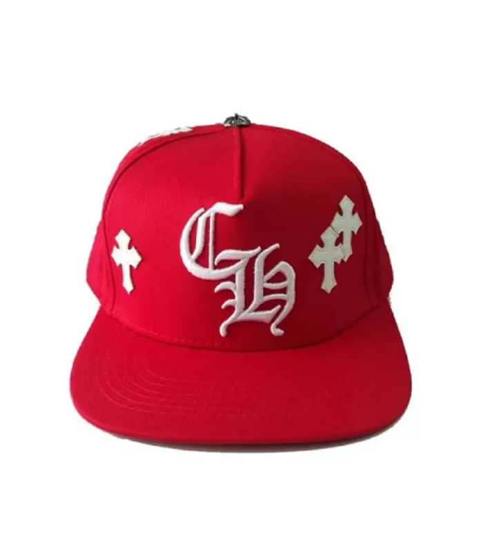 CHRM HRTS Cross Patch Baseball Hat Red