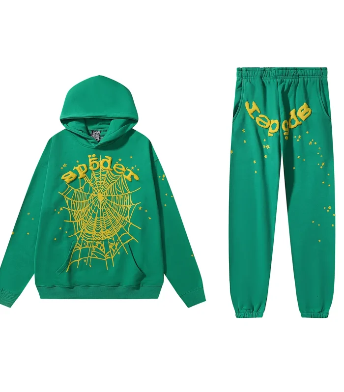 SPDR Star OG Web V2 Hoodie and Sweatpant Set Dark Green