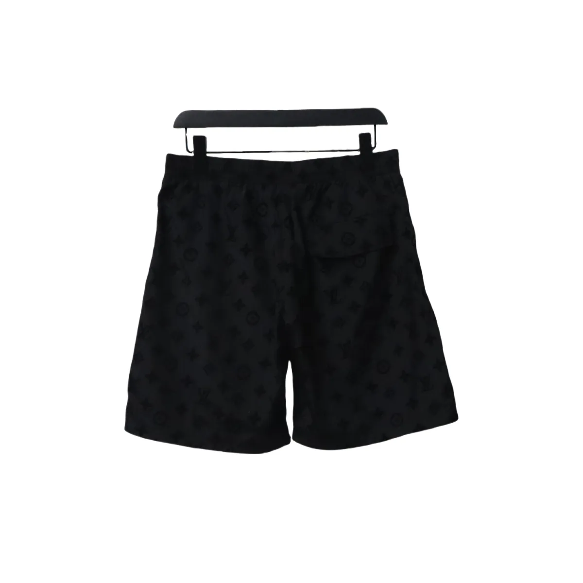 LV Printed Flocked Beach Shorts Black - Image 2