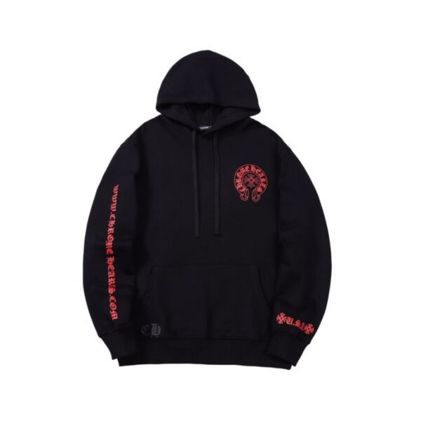 CHRM HRTS Hoodie Red Logo Print CH071