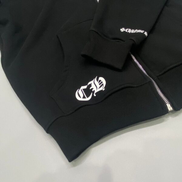 CHRM HRTS Hoodie Cross Zip Black CH064 - Image 5