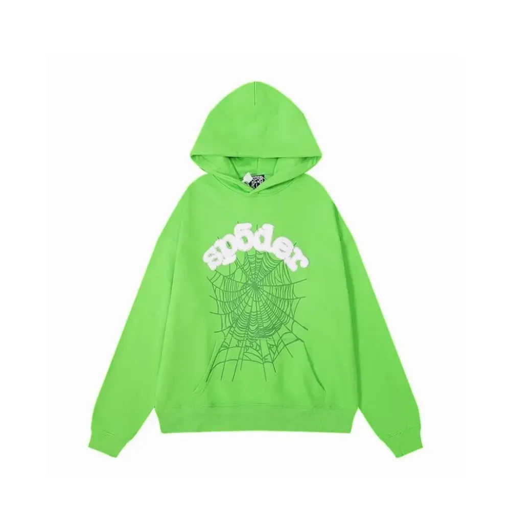SPDR Spider Web Print Gothic Hoodie Green