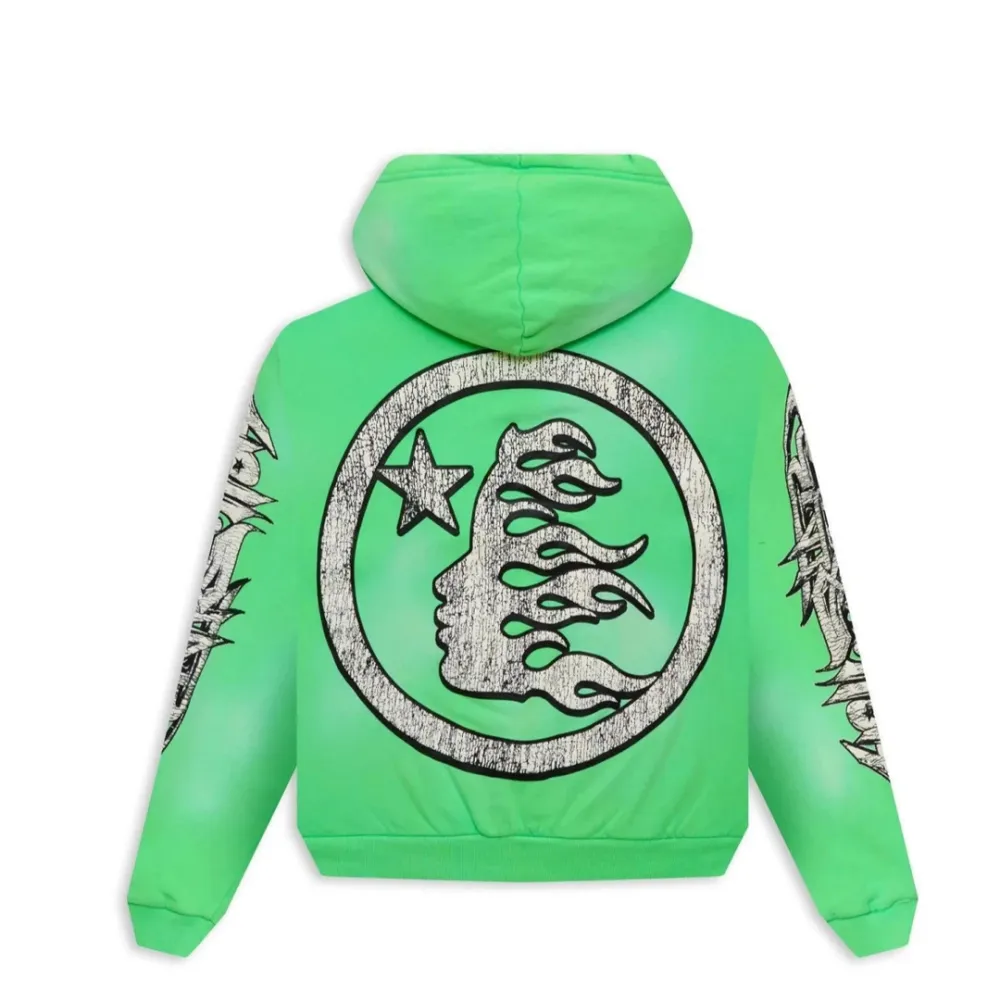 HLSTR Graffiti Zip-Up Hoodie Green - Image 2