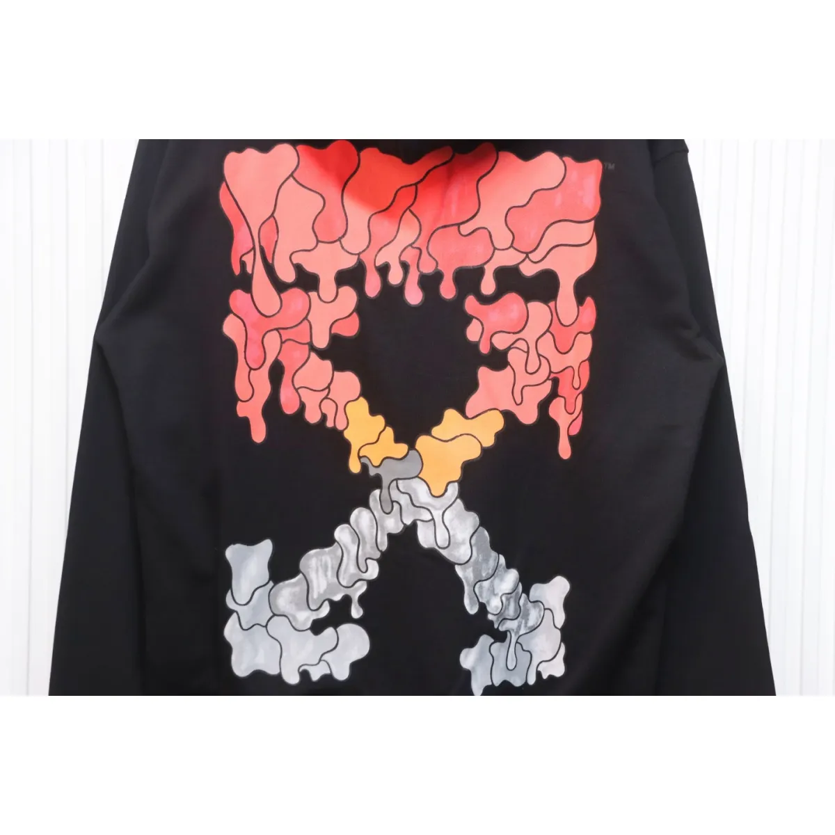 OFF WHT Arrow Print Hoodie Black Red - Image 9